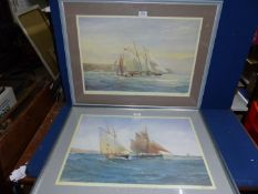 Two Michael Lewis prints of Hoshi Sailing Boats and Provident Thames sailing barges