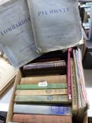A box of books including Tyree, The picture Guides, The Romance of Exploration, Knitting Books etc.