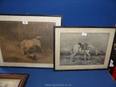 Two framed Lithographs (?),