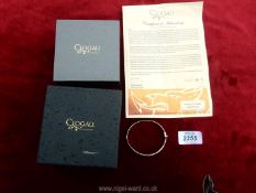 A Clogan silver and 9 ct Welsh rose gold Tree of life Bangle with intricate filigree design of wild