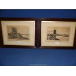 Two framed and mounted Etchings of H.