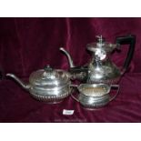 A Sheffield EPNS teapot, coffee pot and sugar bowl.