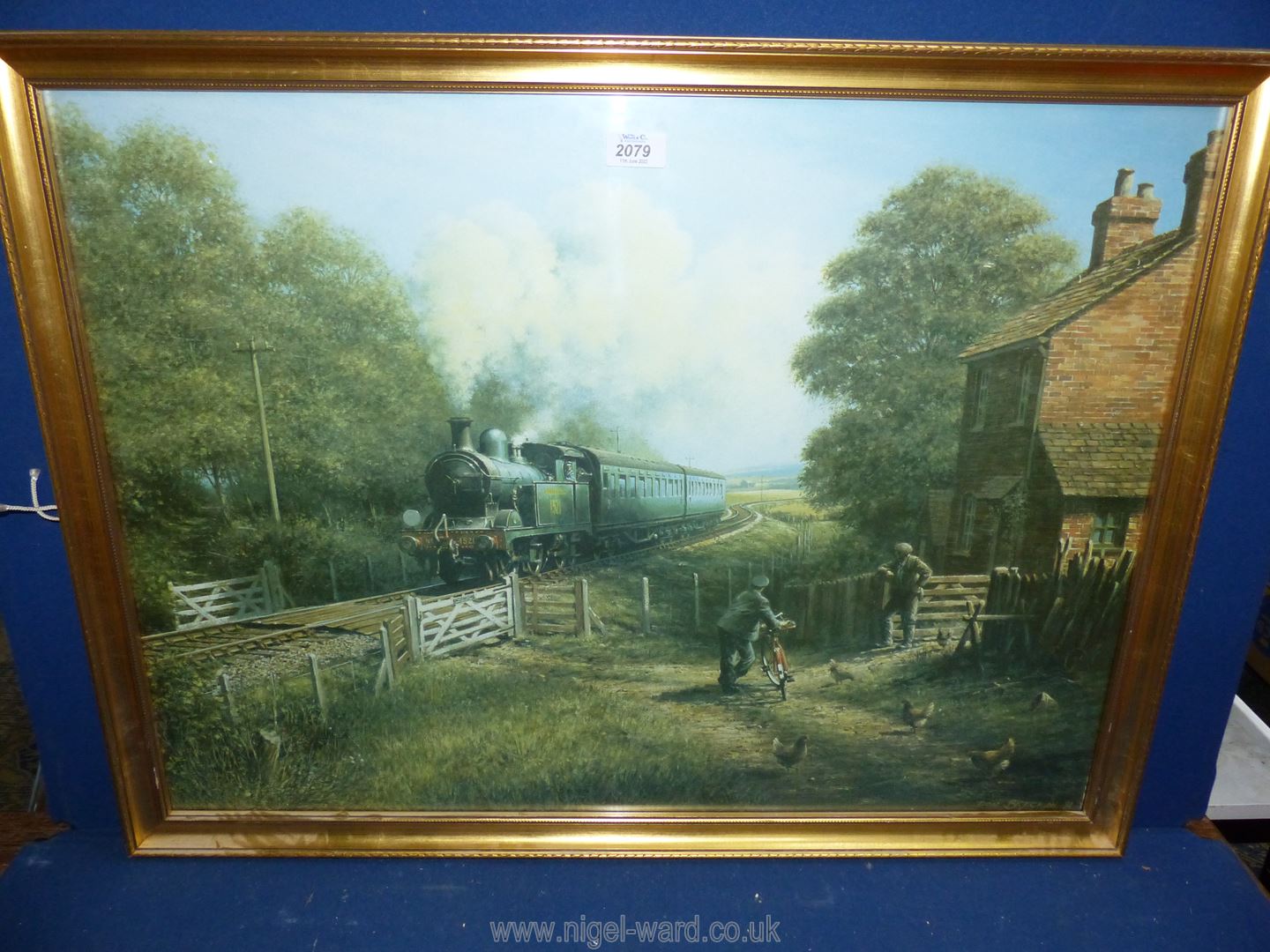 A large gilt framed Don Breckon print titled 'Morning Delivery'.