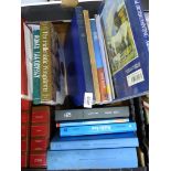 A box of books on art, coins, Middle East stamps etc.