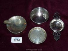 A Silver ashtray and bowl, Sheffield maker,
