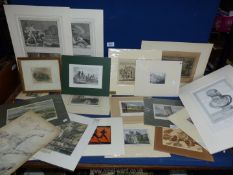 A quantity of antique and later topographical engravings.
