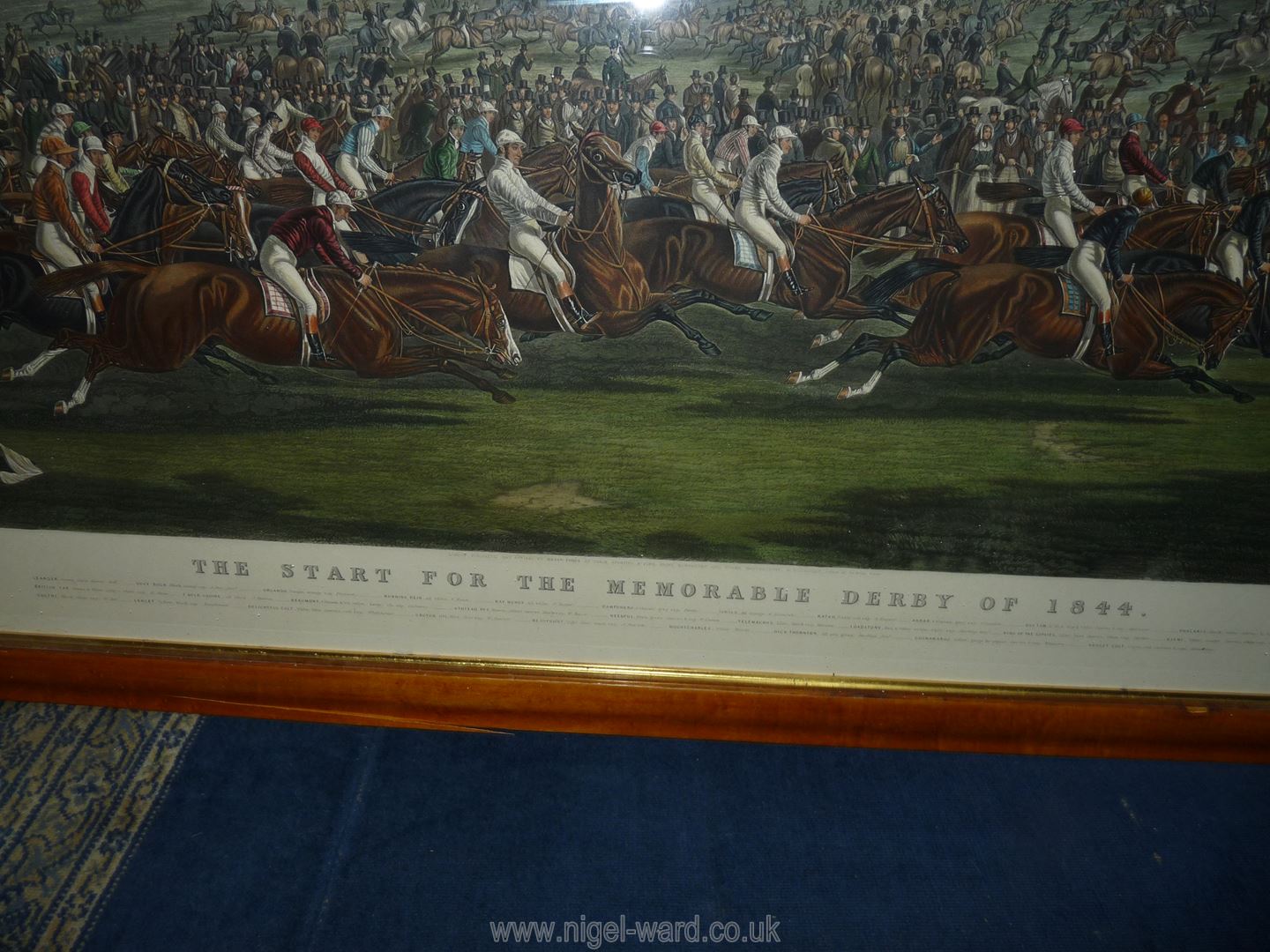 A large framed Fores's National Sporting print 'The Start of The Memorable Derby of 1844, - Image 5 of 7