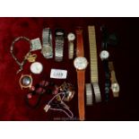 A small quantity of watches including Sekonda, most for repair, watch faces, straps etc.