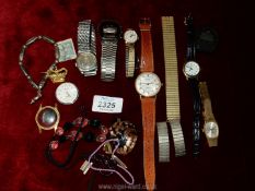 A small quantity of watches including Sekonda, most for repair, watch faces, straps etc.