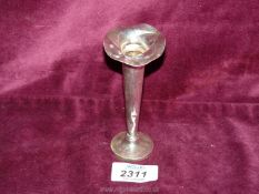 A silver bud Vase, Birmingham 1919, weighted, a/f.