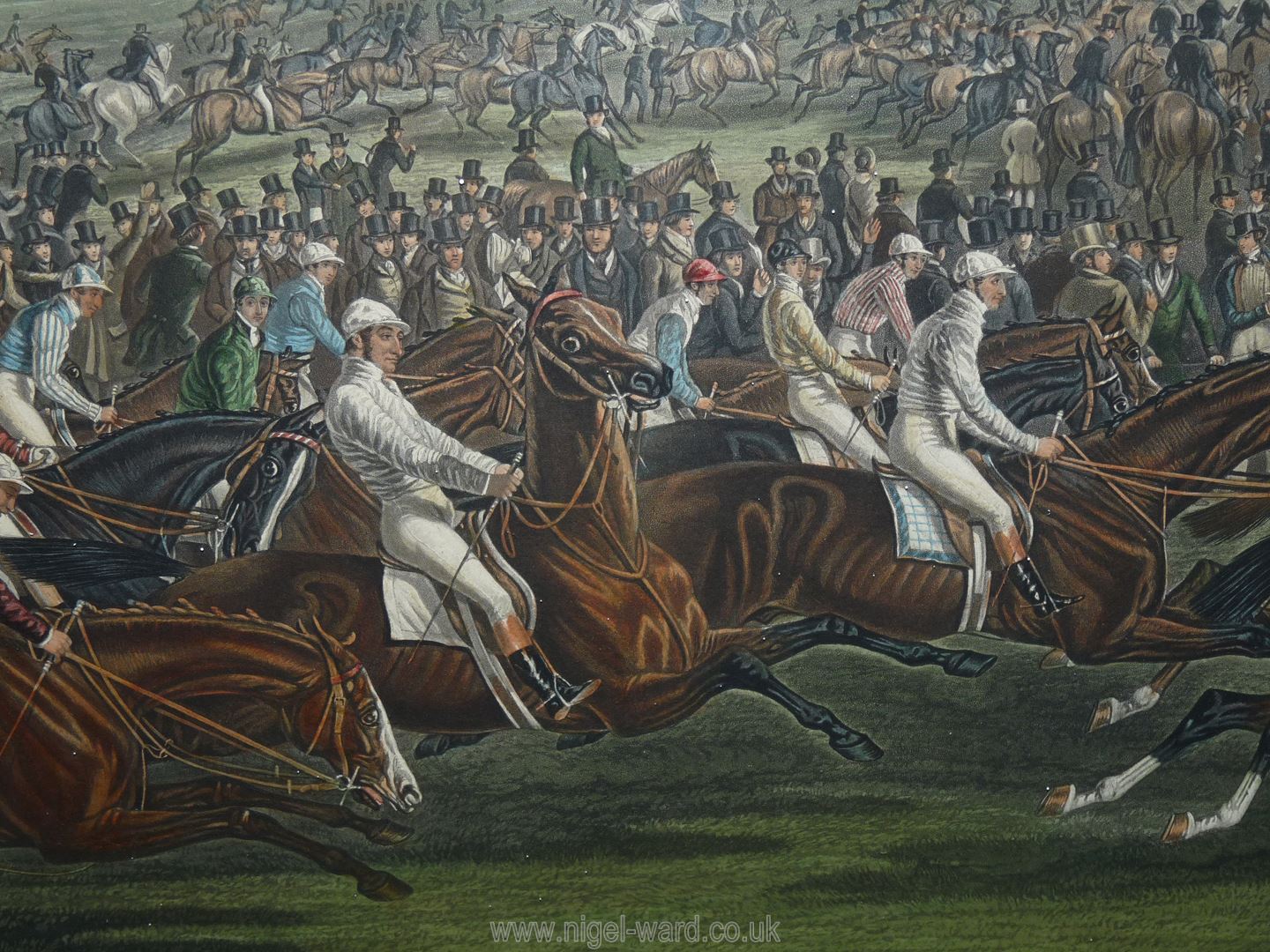 A large framed Fores's National Sporting print 'The Start of The Memorable Derby of 1844, - Image 6 of 7
