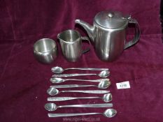 A small quantity of Scandinavian flatware including eight KB Wallin stainless steel sundae spoons