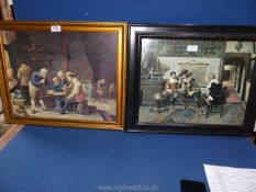 A framed Print 'Taverna' after Teniers and a framed print by A. Schroder.