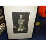A large framed Print three quarter portrait taken from a photograph of Field Marshal Lord Birdwood,