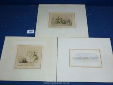 Three unframed R. Richardson watercolour landscapes, all dated 1893.