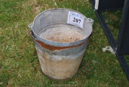 2 galvanised metal buckets.