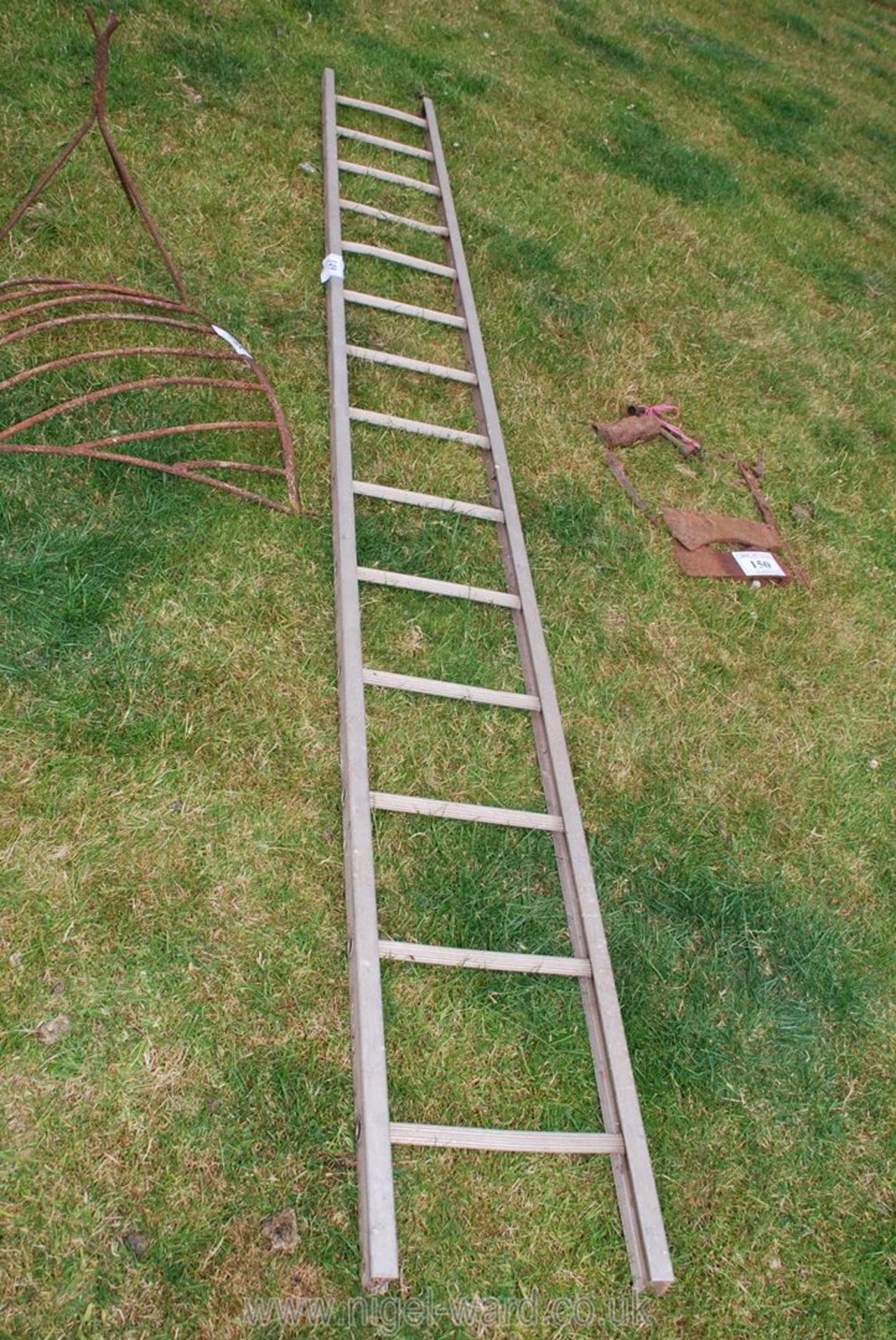 14 rung aluminium ladder.