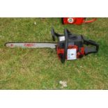 A Jonsered 24/40 Turbo chainsaw with chain-brake, good compression.