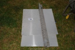 Two aluminium plates and 10 step edging chequer-plate angles 45" long.