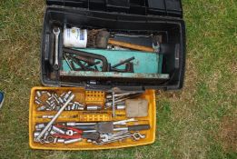 A tool-box and socket spanners, etc.