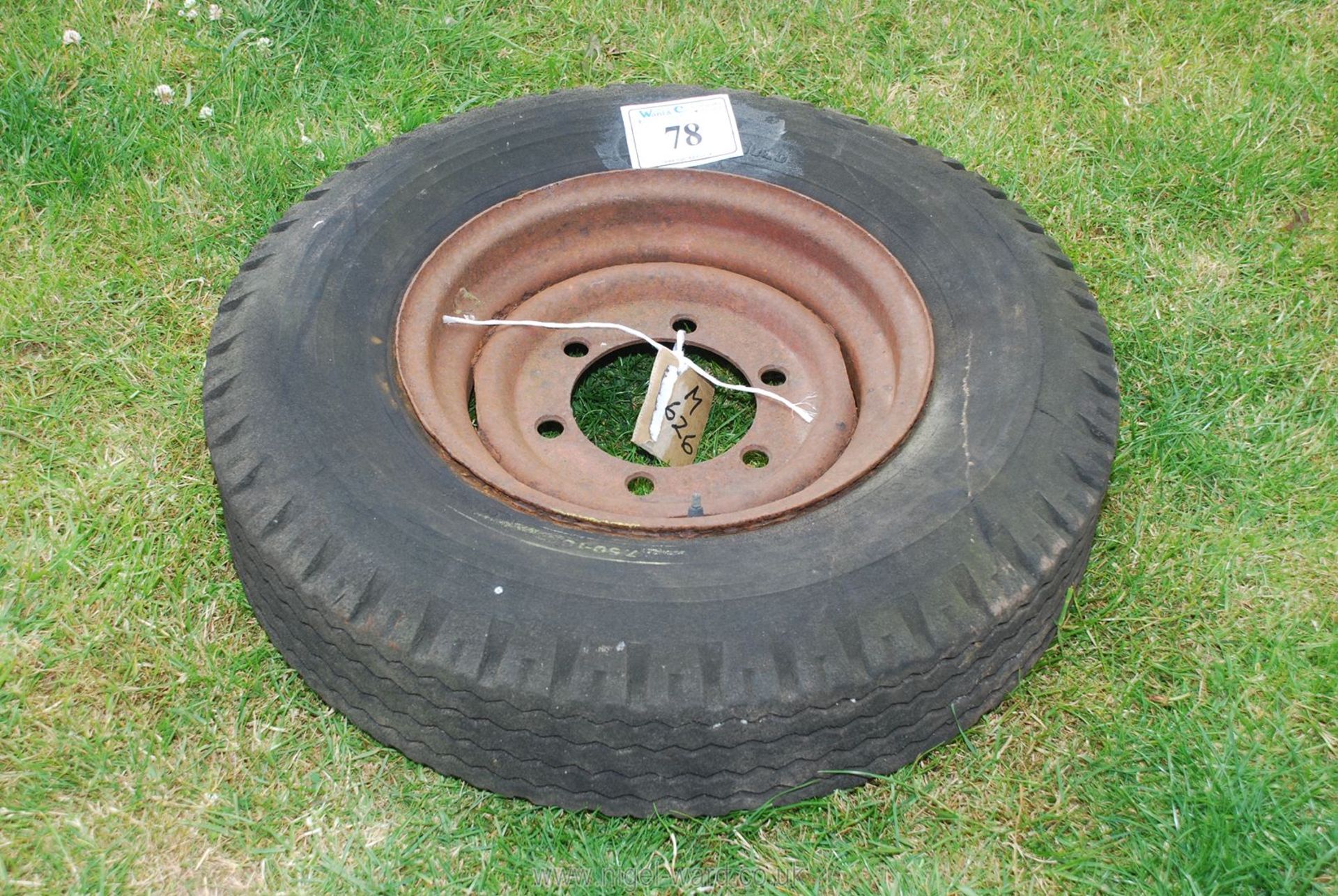 6 stud 7.50-16 wheel and tyre.