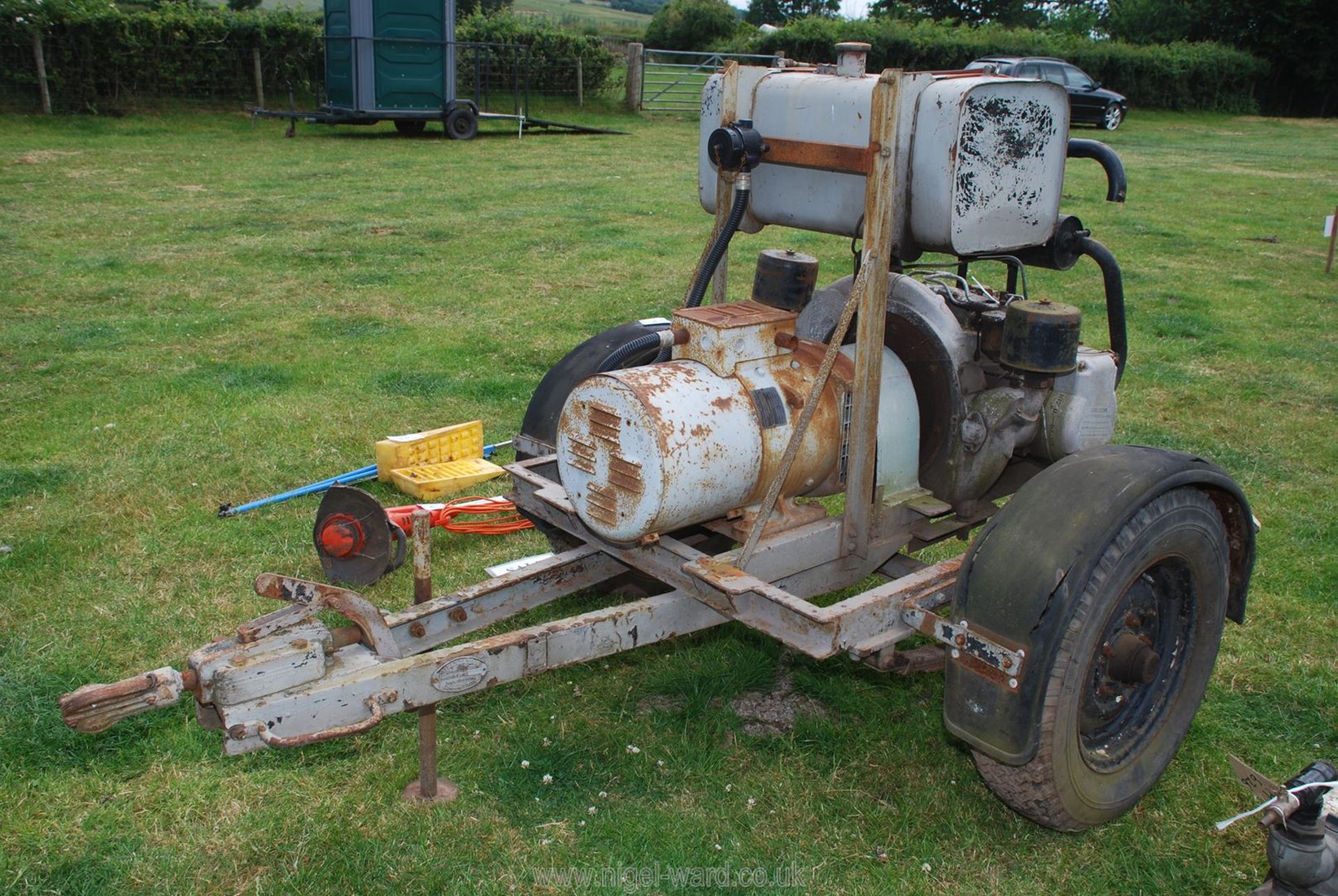 A trailer-mounted Enfield twin-cylinder horizontally opposed diesel engined 15 kva generator - Image 2 of 4