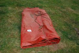 A red tarpaulin.