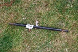 An 11 hole draw bar with ball hitch.