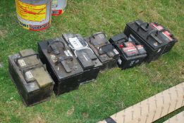 Eight lead-acid batteries, (condition unknown).