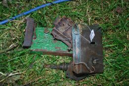 Three old brass door locks for restoration.