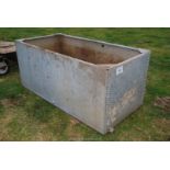 A galvanised water tank, 6' x 3' x 31'' high.