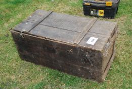 An old packing crate, 41'' x 20'' x 19 1/2'' high.