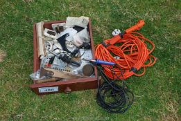A drawer of oddments, cable, soldering iron, etc.