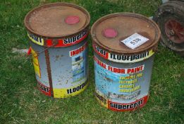 Two cans of Supercoat floor paint, black, (condition unknown).
