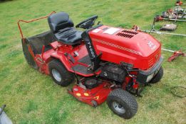 A Westwood T1600 ride on mower with collection box and 16HP Briggs & Stratton engine.