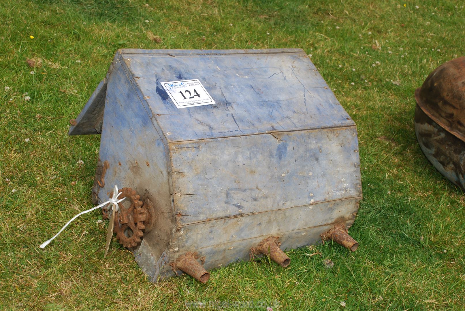 A wooden seed drill box.