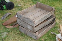 Three wooden fruit trays