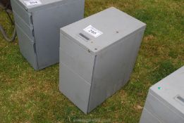 A 3 drawer metal chest.