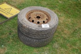 2 wheels and tyres 215-70 x 15.