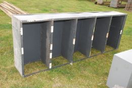 Steel shelving 99" high x 36 1/2" wide x 15 1/4" deep.