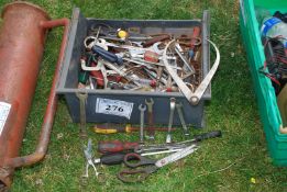 A quantity of tools, spanners, clamps, screw drivers, etc.