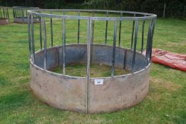 A round bale feeder.