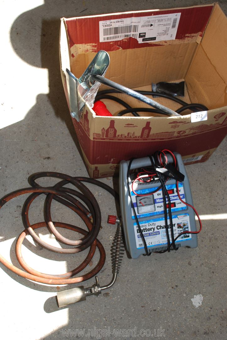 Battery charger, Welding cables and LPG Heat torch.