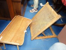 A Bed table by Paragon and rattan bed back rest.