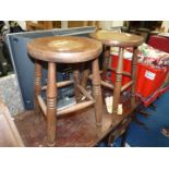 Pair of solid wood stools.