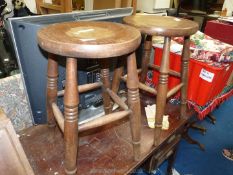 Pair of solid wood stools.
