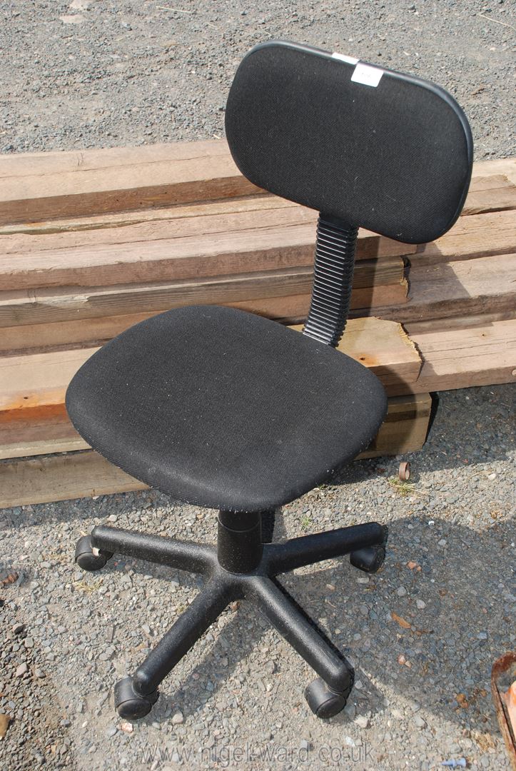 A black office chair.