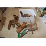 Box of planes and clamps etc.