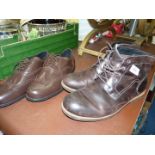 Pair of gents Clifford James brogues, size 13 and pair of Clark's brown leather boots, size 12.