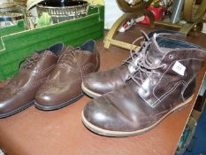 Pair of gents Clifford James brogues, size 13 and pair of Clark's brown leather boots, size 12.